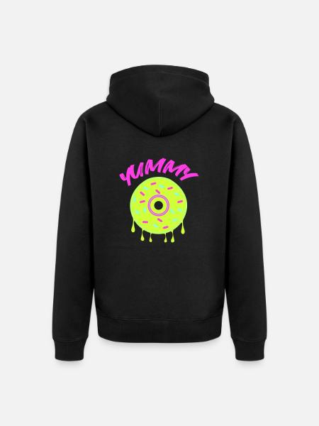 Donut Yummy - Unisex Premium Organic Zip Hoodie - black