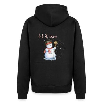 let it snow - Unisex Premium Organic Zip Hoodie - black - Back - Nico (187cm)