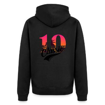 10th anniversary-10 years - Unisex Premium Organic Zip Hoodie - black - Back - Nico (187cm)