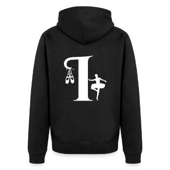 Lettre i ballerine - Veste à capuche bio Premium Unisexe - noir - Dos - Nico (187cm)