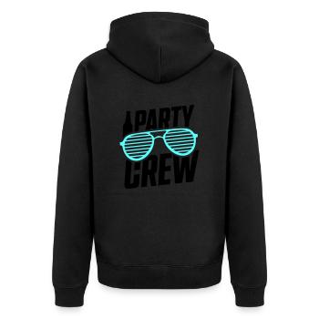Party Crew - Unisex Premium Organic Zip Hoodie - black - Back - Nico (187cm)