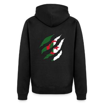 Algerian Flag - Algerian Gift Idea - Unisex Premium Organic Zip Hoodie - black - Back - Nico (187cm)