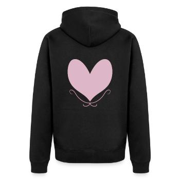 COEUR Rose - Veste à capuche bio Premium Unisexe - noir - Dos - Nico (187cm)