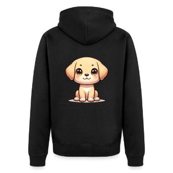Illustration numérique de chien Labrador mignon - Veste à capuche bio Premium Unisexe - noir - Dos - Nico (187cm)