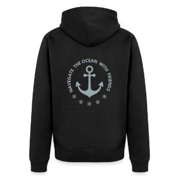 Ancre - Veste à capuche bio Premium Unisexe - noir - Dos - Nico (187cm)