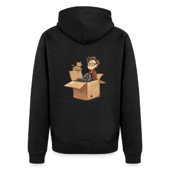 Mème drôle de physique quantique - Veste à capuche bio Premium Unisexe - noir - Dos - Nico (187cm)