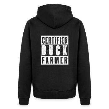Éleveur de canards certifié - Cadeau d’amoureux des canards - Veste à capuche bio Premium Unisexe - noir - Dos - Nico (187cm)