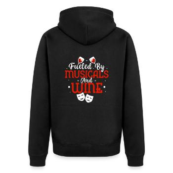 Alimenté par des comédies musicales et du vin Singing Theater - Veste à capuche bio Premium Unisexe - noir - Dos - Nico (187cm)