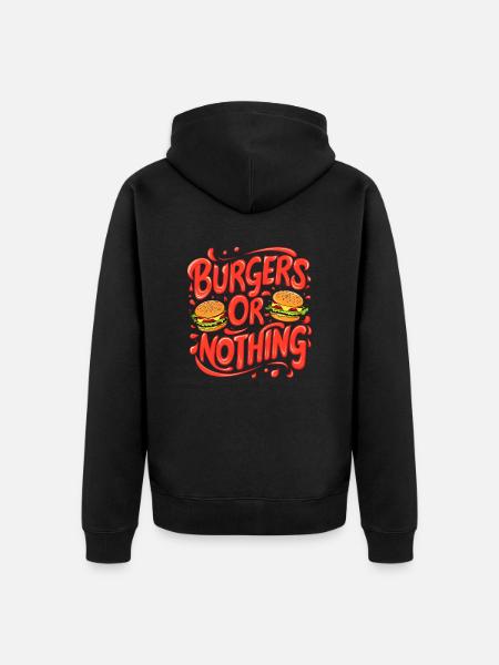 Burger oder nichts! - Unisex Premium Bio Zip Hoodie - Schwarz