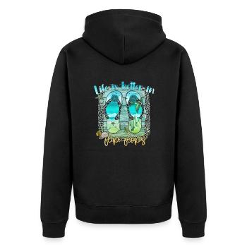 summer lake nature flora art pool sea beach love - Unisex Premium Organic Zip Hoodie - black - Back - Nico (187cm)