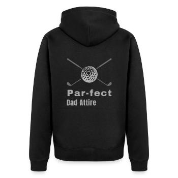 Part-fect Dad Attire - Dad Golf - Unisex Premium Organic Zip Hoodie - black - Back - Nico (187cm)