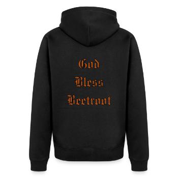 GodBlessBeetroot - Unisex Premium Bio Zip Hoodie - Schwarz - Hinten - Nico (187cm)