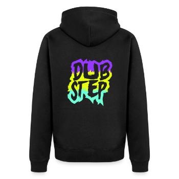 Dub Step Techno Musique Party Club Texte Lettrage - Veste à capuche bio Premium Unisexe - noir - Dos - Nico (187cm)