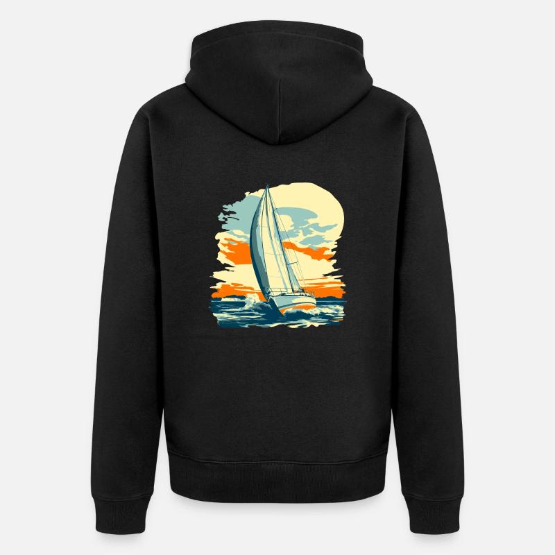 Conception de voilier - Veste à capuche bio Premium Unisexe - noir