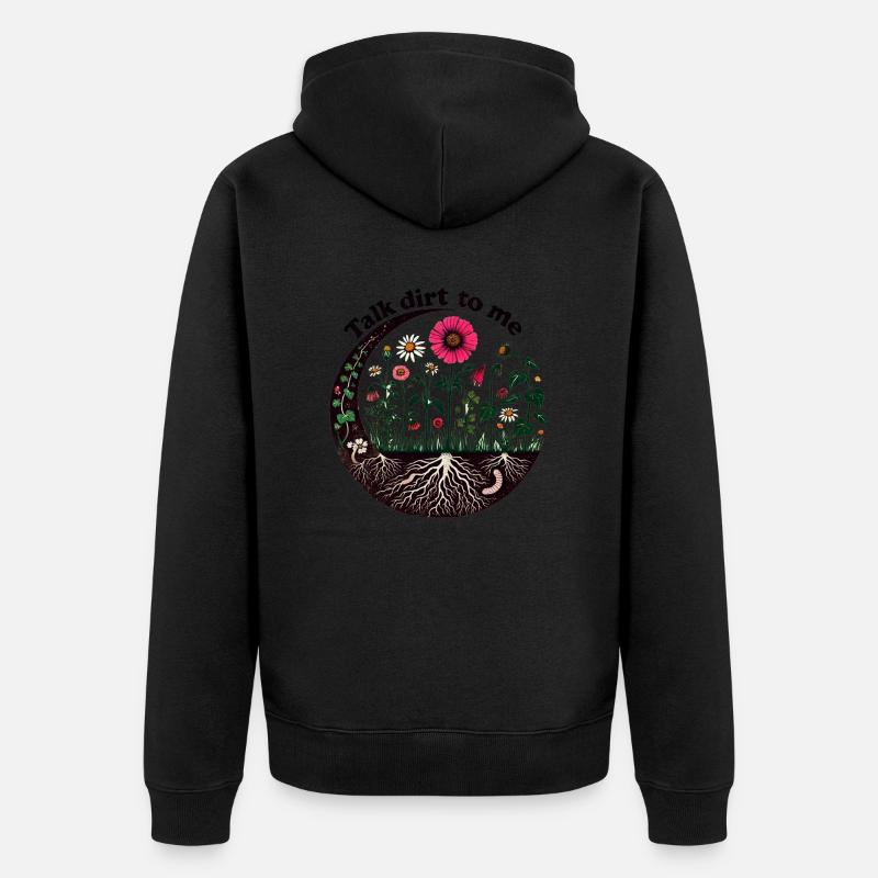 Sprich Dreck mit mir - Unisex Premium Bio Zip Hoodie - Schwarz