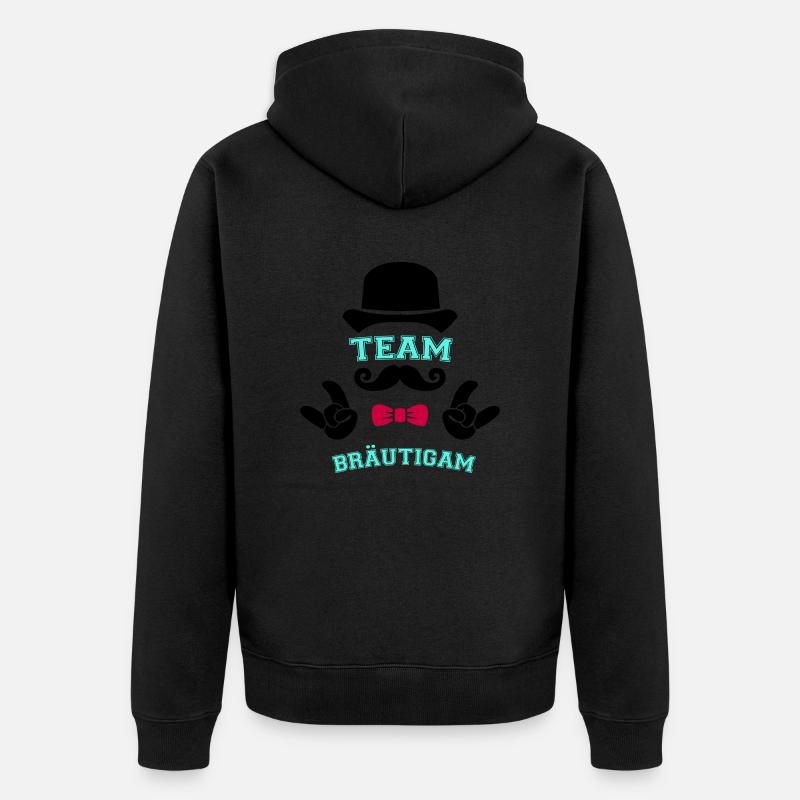team bräutigam - Unisex Premium Bio Zip Hoodie - Schwarz