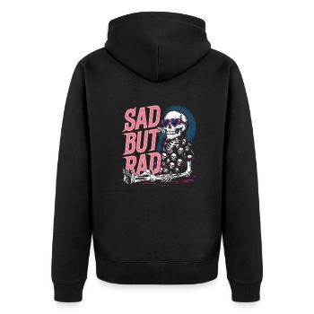 Cooler Goth-Look mit Tiefgang - Unisex Premium Bio Zip Hoodie - Schwarz - Hinten - Nico (187cm)
