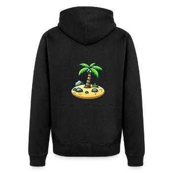 Insel Comic - Unisex Premium Bio Zip Hoodie - Schwarz - Hinten - Nico (187cm)