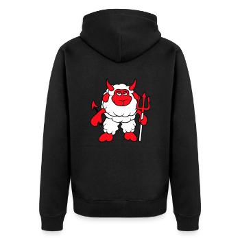 Mouton Diable Satan Enfer Mal Trident Cornes Cool - Veste à capuche bio Premium Unisexe - noir - Dos - Nico (187cm)