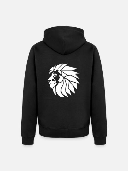 Majestic Lion Silhouette - Unisex Premium Organic Zip Hoodie - black
