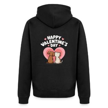 Valentin's Day Paw-ty - Veste à capuche bio Premium Unisexe - noir - Dos - Nico (187cm)