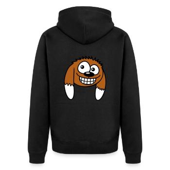 Dog looks funny grin happy smile fun - Unisex Premium Organic Zip Hoodie - black - Back - Nico (187cm)
