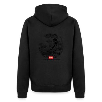 LGBT 52 - Unisex Premium Organic Zip Hoodie - black - Back - Nico (187cm)