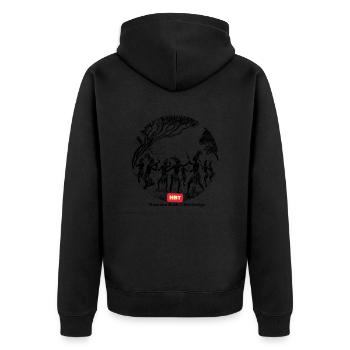 LGBT 56 - Unisex Premium Organic Zip Hoodie - black - Back - Nico (187cm)