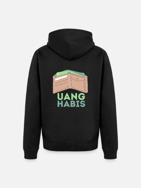 INDONET Uang Habis - Unisex Premium Organic Zip Hoodie - black