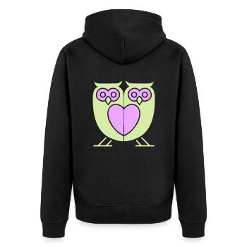 eulen - Unisex Premium Bio Zip Hoodie - Schwarz - Hinten - Nico (187cm)