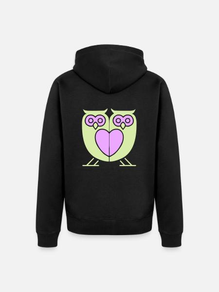 eulen - Unisex Premium Bio Zip Hoodie - Schwarz