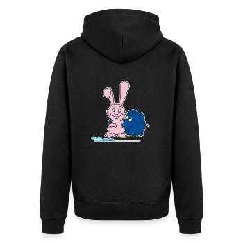 L’éléphant et le lièvre - Veste à capuche bio Premium Unisexe - noir - Dos - Nico (187cm)