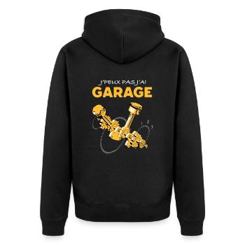 Garage Humour Papa - Veste à capuche bio Premium Unisexe - noir - Dos - Nico (187cm)