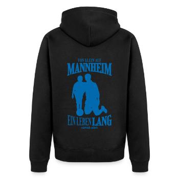 Mannheim Football Family Gift - Unisex Premium Organic Zip Hoodie - black - Back - Nico (187cm)