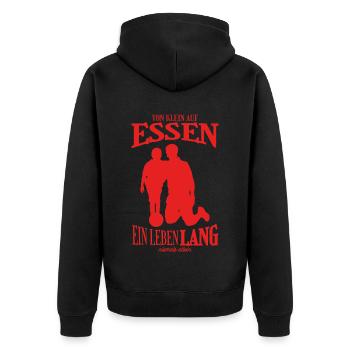 Nourriture Football Cadeau de famille - Veste à capuche bio Premium Unisexe - noir - Dos - Nico (187cm)