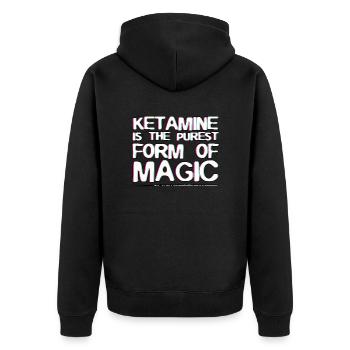 The purest form of magic is ketamine | gifts - Unisex Premium Organic Zip Hoodie - black - Back - Nico (187cm)