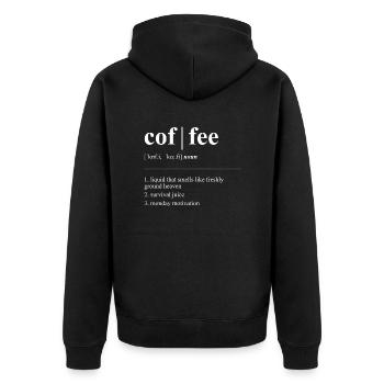 | café Dictionnaire | Définition | Café - Veste à capuche bio Premium Unisexe - noir - Dos - Nico (187cm)