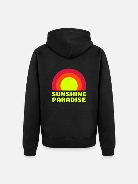 Sunshine paradise (sun, rings) - Unisex Premium Organic Zip Hoodie - black