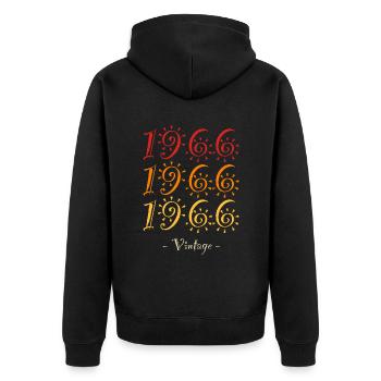 1966 vintage - Unisex Premium Organic Zip Hoodie - black - Back - Nico (187cm)
