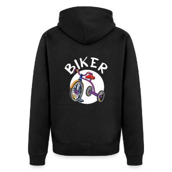 Vélo Vélo Chaîne de vélo Motard à trois roues - Veste à capuche bio Premium Unisexe - noir - Dos - Nico (187cm)