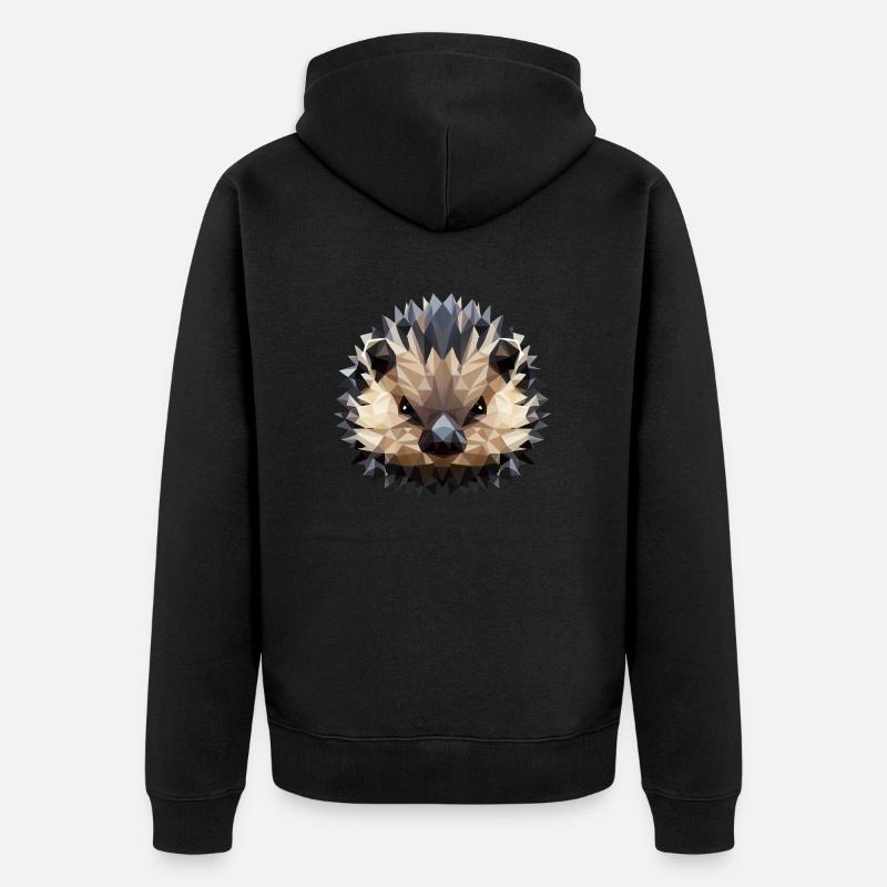 Polygon Hedgehog Design - Veste à capuche bio Premium Unisexe - noir