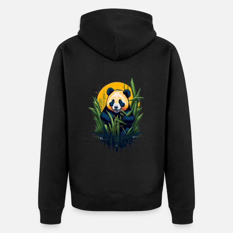 Mignon ours panda - Veste à capuche bio Premium Unisexe - noir