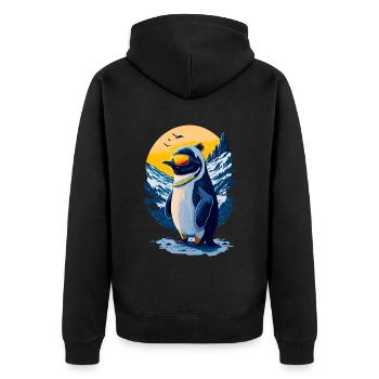 Pingouin mignon - Veste à capuche bio Premium Unisexe - noir - Dos - Nico (187cm)