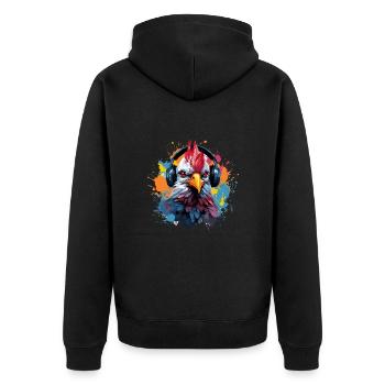 Casque d’écoute Chicken Rooster - Veste à capuche bio Premium Unisexe - noir - Dos - Nico (187cm)