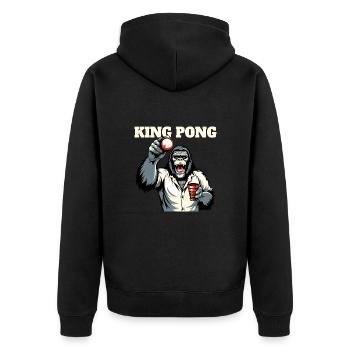 King Pong Beerpong König - Veste à capuche bio Premium Unisexe - noir - Dos - Nico (187cm)