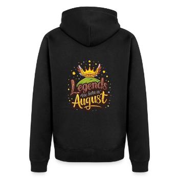 Les légendes naissent en août Anniversaire - Veste à capuche bio Premium Unisexe - noir - Dos - Nico (187cm)