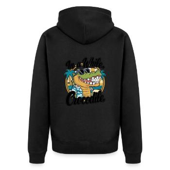 Drôle de crocodile alligator dans un crocodile - Veste à capuche bio Premium Unisexe - noir - Dos - Nico (187cm)