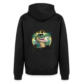 Drôle de crocodile alligator dans un crocodile - Veste à capuche bio Premium Unisexe - noir - Dos - Nico (187cm)