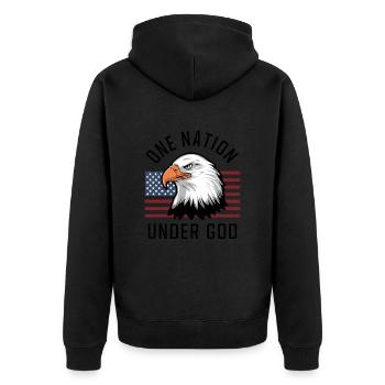Amérique États-Unis Dire Une Nation sous Dieu 4 juillet - Veste à capuche bio Premium Unisexe - noir - Dos - Nico (187cm)