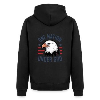 Amérique États-Unis Dire Une Nation sous Dieu 4 juillet - Veste à capuche bio Premium Unisexe - noir - Dos - Nico (187cm)